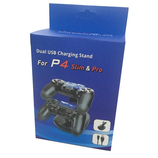 Kuymtek Caja de embalaje del soporte del muelle de carga del cargador de puerto dual para Sony PS4 IV-P4002