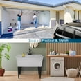 thumbnail image 6 of Tehila 37 Gallon Freestanding White Double Wide Utility Sink with Steel Legs and Black Pull-Out Faucet, 6 of 8
