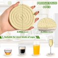 thumbnail image 3 of Pale Yellow Coasters with Holder for Coffee Table 6 Pcs Drink Coaster Sets Absorbent for Home Decor 4 inch, 3 of 7