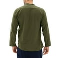 thumbnail image 3 of Mens Linen Cotton Button Down Long Sleeve Turn-down Collar Beach Shirt, 3 of 5