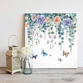 thumbnail image 5 of Retro Eucalyptus Canvas Wall Art, Leaf Flower Butterfly Watercolor Plant Framed Wall Decor Modern Artwork Prints Painting for Living Room, Bedroom, Kitchen & Cafe Decor 20x20 Inch, 5 of 9