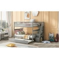 thumbnail image 4 of Tcbosik Full Over Full Bunk Bed With Trundle And Staircase,Gray, 4 of 9