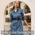 thumbnail image 4 of Women Leather Belt for Jeans Pants Gold Buckle Lady Casual Dress Waist Belt, 4 of 6