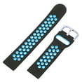 thumbnail image 3 of Correa de reloj de silicona suave de 20 mm, repuesto de pulsera con orificios de aireación para Amazfit GTS 3, negro y azul, 3 of 5