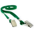 thumbnail image 3 of 25 Pack - Double Sided/Open Ended Lanyards with Two Bulldog Clips - Twist Free 2 Hook Design (1 on Each End) for Special Event Badges, Credentials and Ticket Holders (Green), 3 of 4