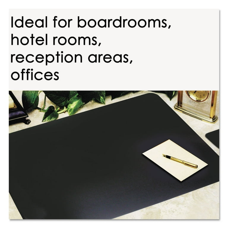 Leather Desk Pad with Coaster, 20 x 36, Black Leather Desk Pad with Coaster, 20 x 36, Black