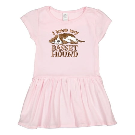 

Inktastic I Love My Basset Hound Gift Toddler Girl Dress