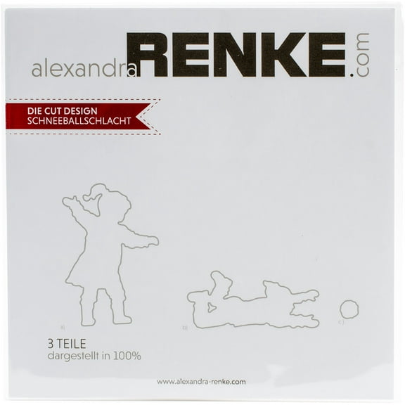 Alexandra Renke Die Cut Snowball Fight 1.5" x 2.1", 0.86" x 2"