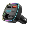 thumbnail image 2 of Car Bluetooth 5.0 FM Handsfree Car Kit With PD Type-C Dual USB Fast Charger Ambient Light ,Multifunctional fast charging, 2 of 7