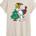 thumbnail image 3 of Peanuts - Snoopy Woodstock Christmas Tree - Women's Oversized Graphic T-Shirt, 3 of 6