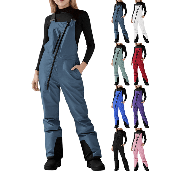 Xdegoge Boys Girls Ski Bibs Kids Snow Pants Waterproof Insulated Jumpsuits Snowpants Warm & Durable Overalls with Front Zipper and Pockets