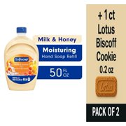 Softsoap Liquid Hand Soap Refill Moisturizing Milk & Honey Scent 50 fl oz - Pack of 2 & Lotus Biscoff Cookie - 0.2 Oz - 1 ct