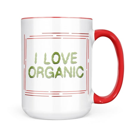 

Neonblond I Love Organic Green Leaf Nature Mug gift for Coffee Tea lovers