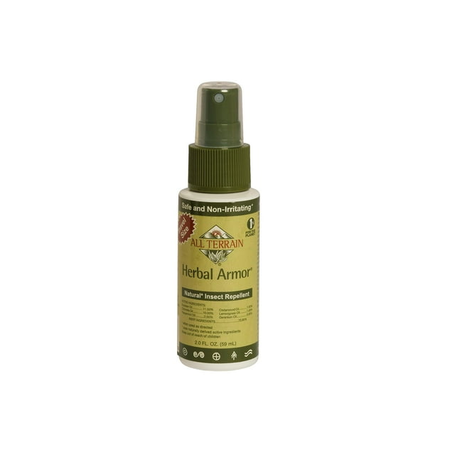 Armadura herbal repelente de insectos para todo terreno, 60 ml, tamaño de viaje