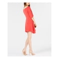 thumbnail image 2 of BAR III $79 Womens New 1030 Red Off Shoulder 3/4 Sleeve Fit + Flare Dress 14 B+B, 2 of 4