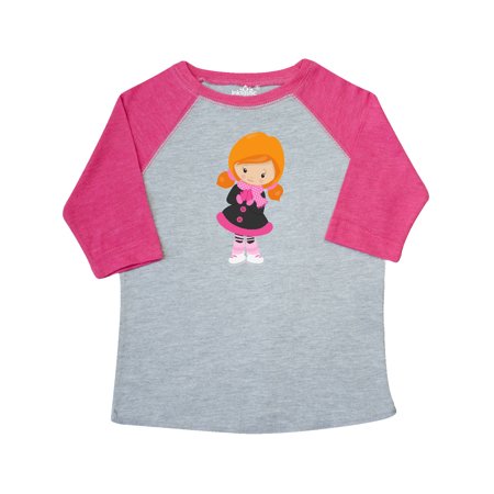 

Inktastic Ice Skating Girl Cute Girl Orange Hair Scarf Gift Toddler Toddler Girl T-Shirt
