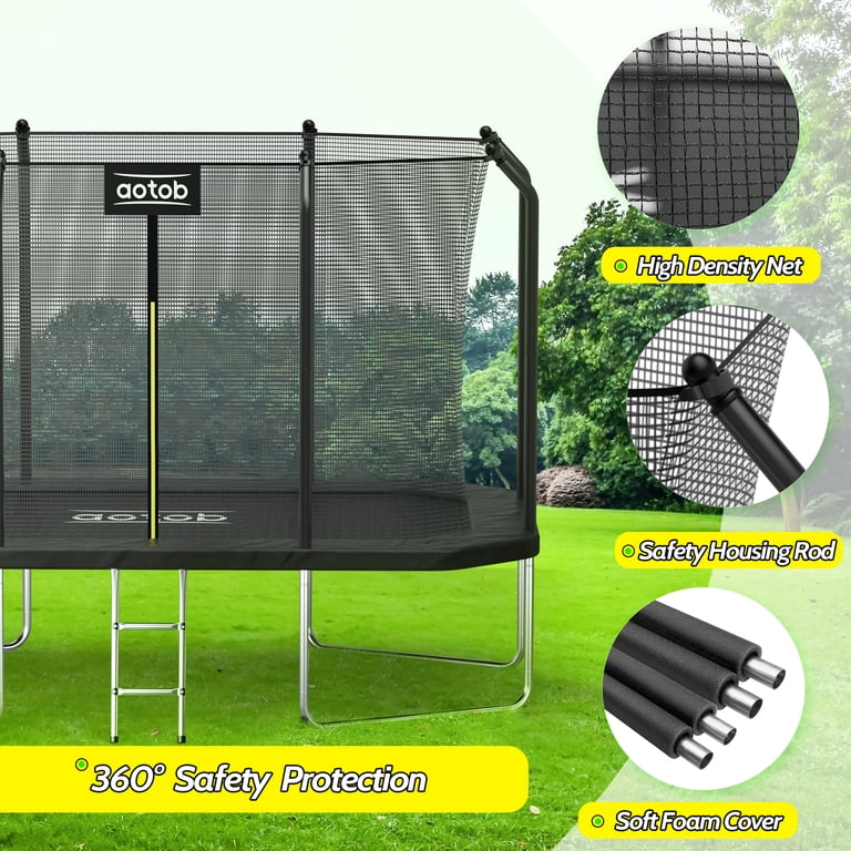 AOTOB 14×8ft Large Rectangle Trampoline for Kids and Adults, Big