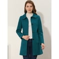 thumbnail image 2 of INSPIRE CHIC Manteau Trench d'Hiver pour Femme à Col Rabattu, Simple Boutonnage, Bleu Lac, TG, 2 of 6