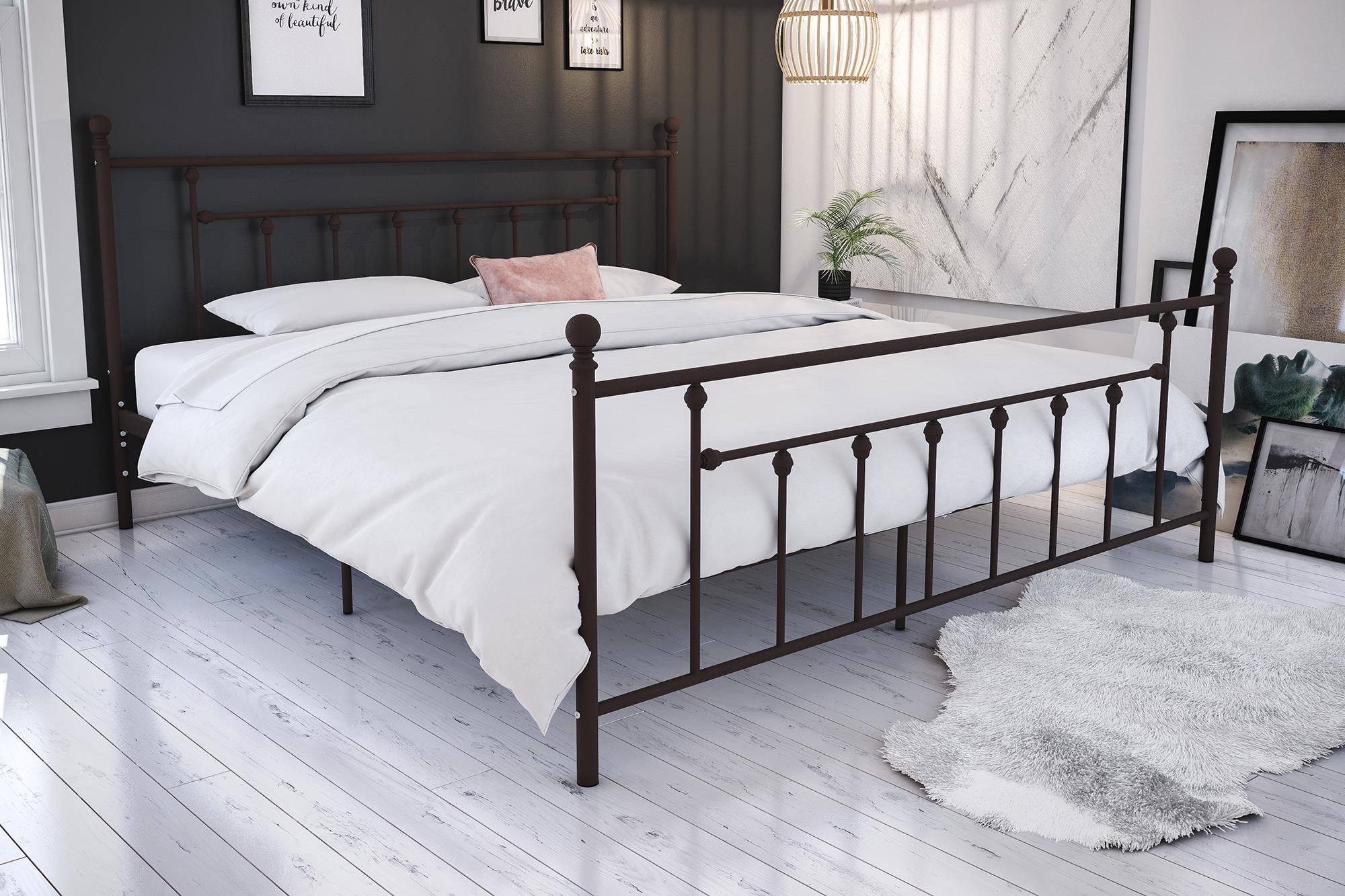 Metal Bed Frame Antique King Size Rustic Vintage Victorian Metal Bed Frame Antique King Size Rustic Vintage Victorian Sy Bronze New