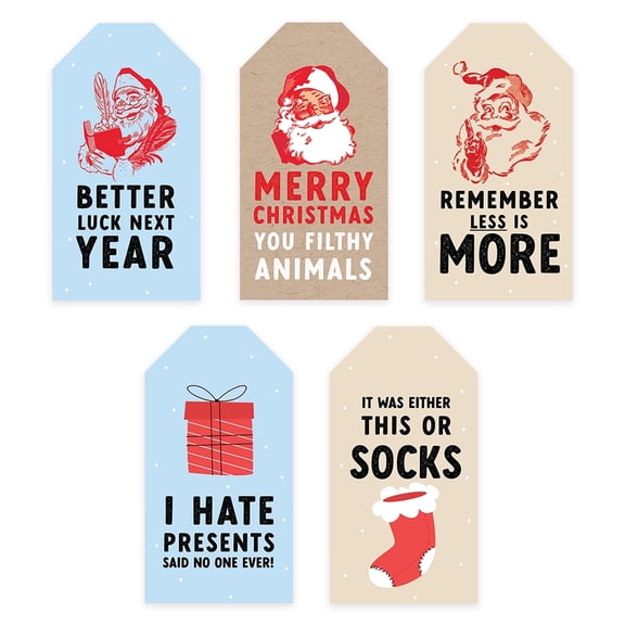 Koyal Wholesale Holiday Self-Adhesive Sticker Labels, Humorous Classic Designs, Paper Labels, 20 Count