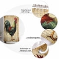 thumbnail image 5 of Extra Long Shower Curtain 72x96 Inch, Retro Rooster Shower Curtain Waterproof Bathroom Decor Farmhouse Vintage Animal Watercolor Fabric Bath Curtain Set Accessories with Hooks, 5 of 6