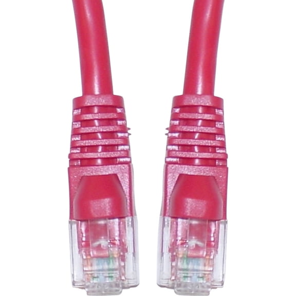 Cat5e Ethernet Cable, 24AWG, RJ45 Gold Plate Connector, ETL, 4 Pair Stranded Copper, Snagless Mold Boot Unshielded Twisted Pair (UTP) Internet Network Patch Cable, 5 Foot, Red, CableWholesale
