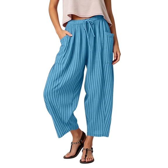 Wide Leg Pants for Women Baeitkot Women's Fashionable Color Loose Casual Comfortable High-waisted Wide-leg Trousers
