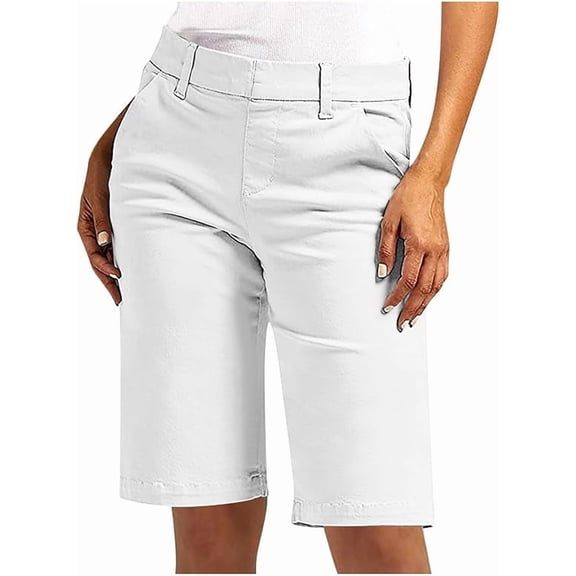 Bermuda Shorts for Women Trendy Summer Casual Shorts High Waisted Chino Shorts Straight Leg Hiking Athletic Walking Running Vacation Outfits