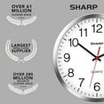 thumbnail image 2 of SHARP Wall Clock Silver/Chrome, Silent Non Ticking 10 Inch Quality Quartz Battery Operated Round Easy to Read Home/Kitchen/Office/Classroom/School Clocks, Sweep Movement, 2 of 7
