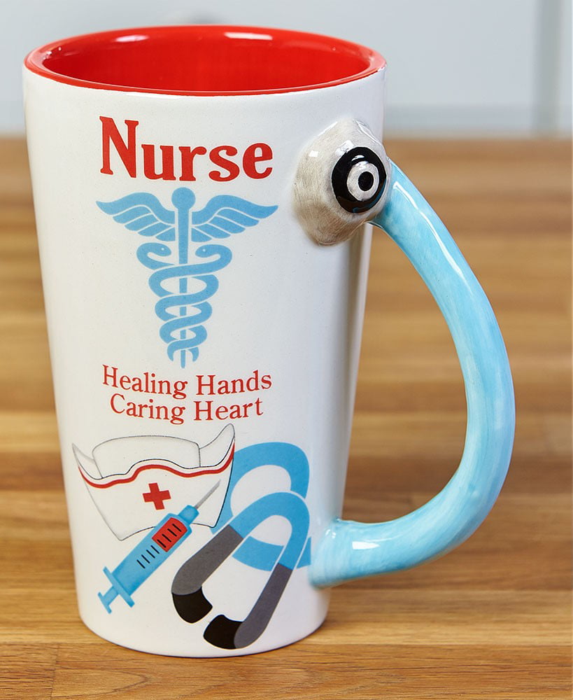 Nurse Equipment Icons Design Ceramic Coffee Mug with Inspirational Quote