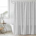thumbnail image 6 of White Geometric Shower Curtain Set - Extra Long 72" x 96" Washable Bathtub Curtain with 12 Hooks, Modern Minimalism Black Striped Lines Waterproof Fabric Stall Shower Curtains for Bathroom Décor, 6 of 6