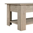 Modern 38.6" Wood Lift Top Coffee Table with Lower Shelf, Rustic Gray