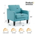thumbnail image 5 of Ktaxon Accent Chair with Thick Cushion, Mid-Century Modern Single Sofa Linen Fabric Armchair for Living Room, Bedroom Teal, 5 of 8