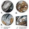 thumbnail image 3 of Designart "Expressions of Freedom Silver And Gold II" Boho Feather Metal Wall Art Prints, 3 of 5