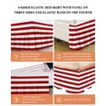 thumbnail image 6 of Red Stripes Wrap Around Bed Skirts for California King Bed 18" Drop, Bed Skirt with Adjustable Elastic Belt Dust Ruffle Bed Valance for Bedroom Hotel Luxury Simple Red White Texture Bed Frame Cover, 6 of 7