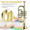 thumbnail image 5 of Trumpet 3 Tones 3 Colored Keys Simulation Play Mini Musical Wind Instruments for Children Birthday Party Toy Gold, 5 of 5