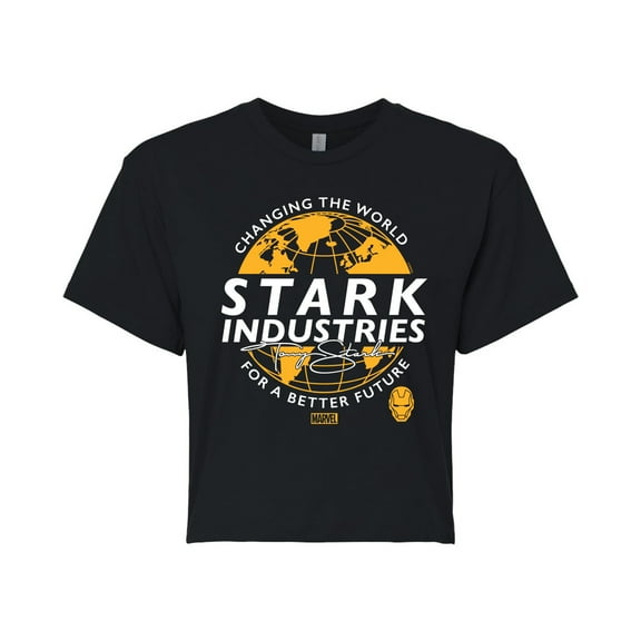 Marvel Iron Man - Stark Industries - Juniors Cropped Graphic T-Shirt