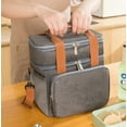 thumbnail image 5 of 2025New Lunch Bag , 17L Expandable Double Deck Lunch Cooler Box, Lightweight Leakproof Lunch Tote Bag W/ Side Tissue Pocket&Adjustable Shoulder Strap, Suit for Work,School, 5 of 7
