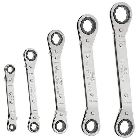 

Klein Tools 68245 5-Piece Reversible Ratcheting Box Wrench Set - Black