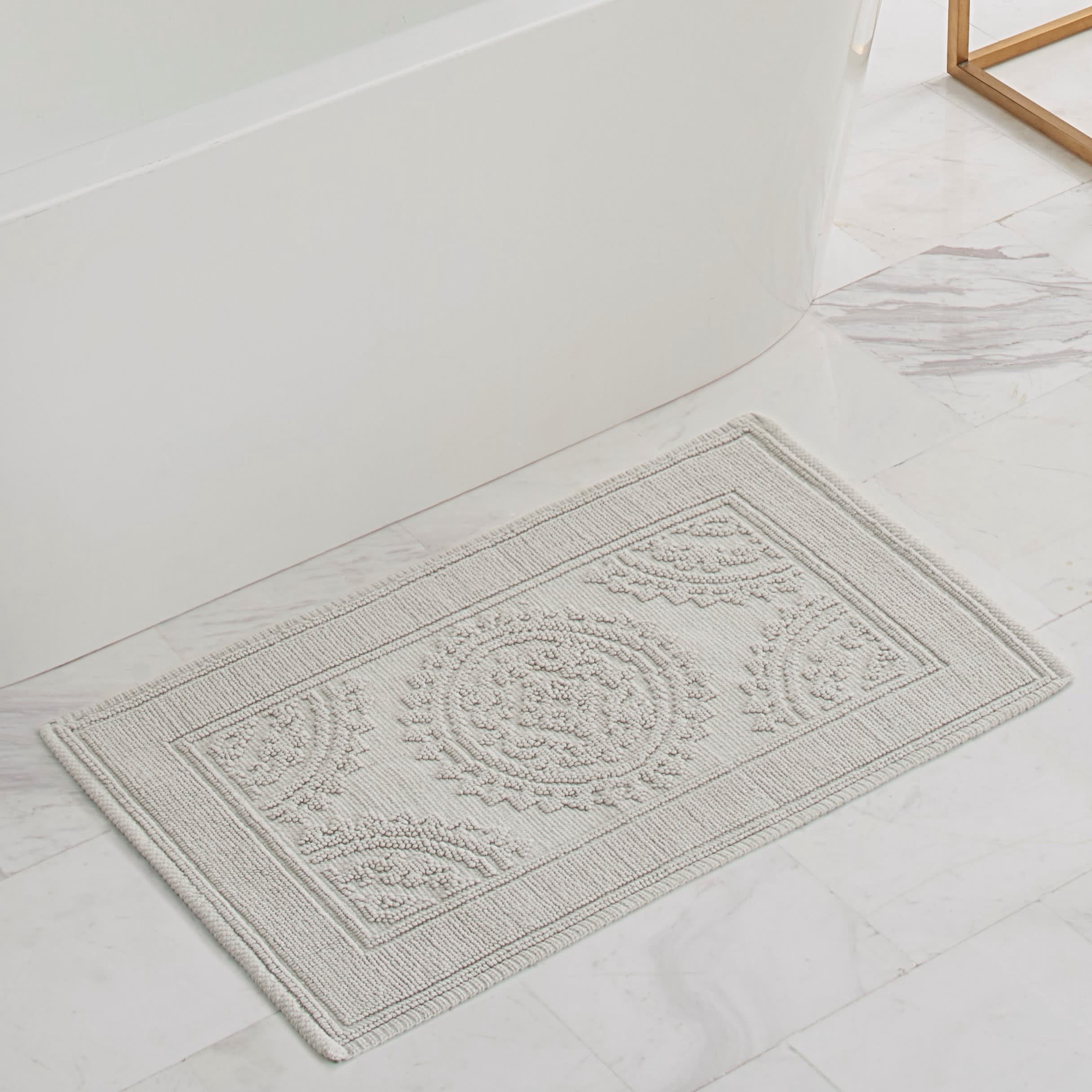 Light Grey, Medallion, 2-Piece Bath Rug Set, Jean Pierre