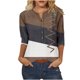 thumbnail image 2 of Fiudx Ofertas y Liquidaciones Camiseta Holgada de Manga 3/4 con Botones Estampados para Mujer, 2 of 4
