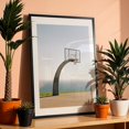 thumbnail image 3 of Hoops by the Horizon - Los Angeles California Photography Basketball Ocean Minimalist Coastal Seascape Sports Landscape Black Framed Wall Art Print 20 x 30 inches, 3 of 8
