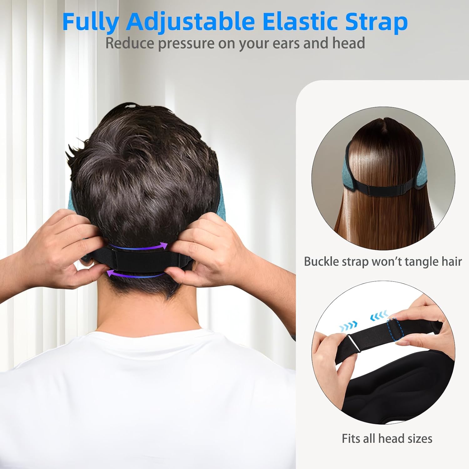 3D Sleep Mask with Bluetooth Headphones, Sleeping Headphones for Side Sleepers, Zero Eye Pressure, Adjustable Sleep Eye Mask, Ultra-Thin Stereo Speakers Perfect for Sleeping