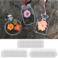 thumbnail image 4 of Moocorvic 30Pcs Transparent Dried Flower Bookmarks Craft, Clear Drift Bottle Bookmark, Flower Page Clips Bookmarks, Clear Flower Page Sticker, Glassware Stickers, 4 of 7