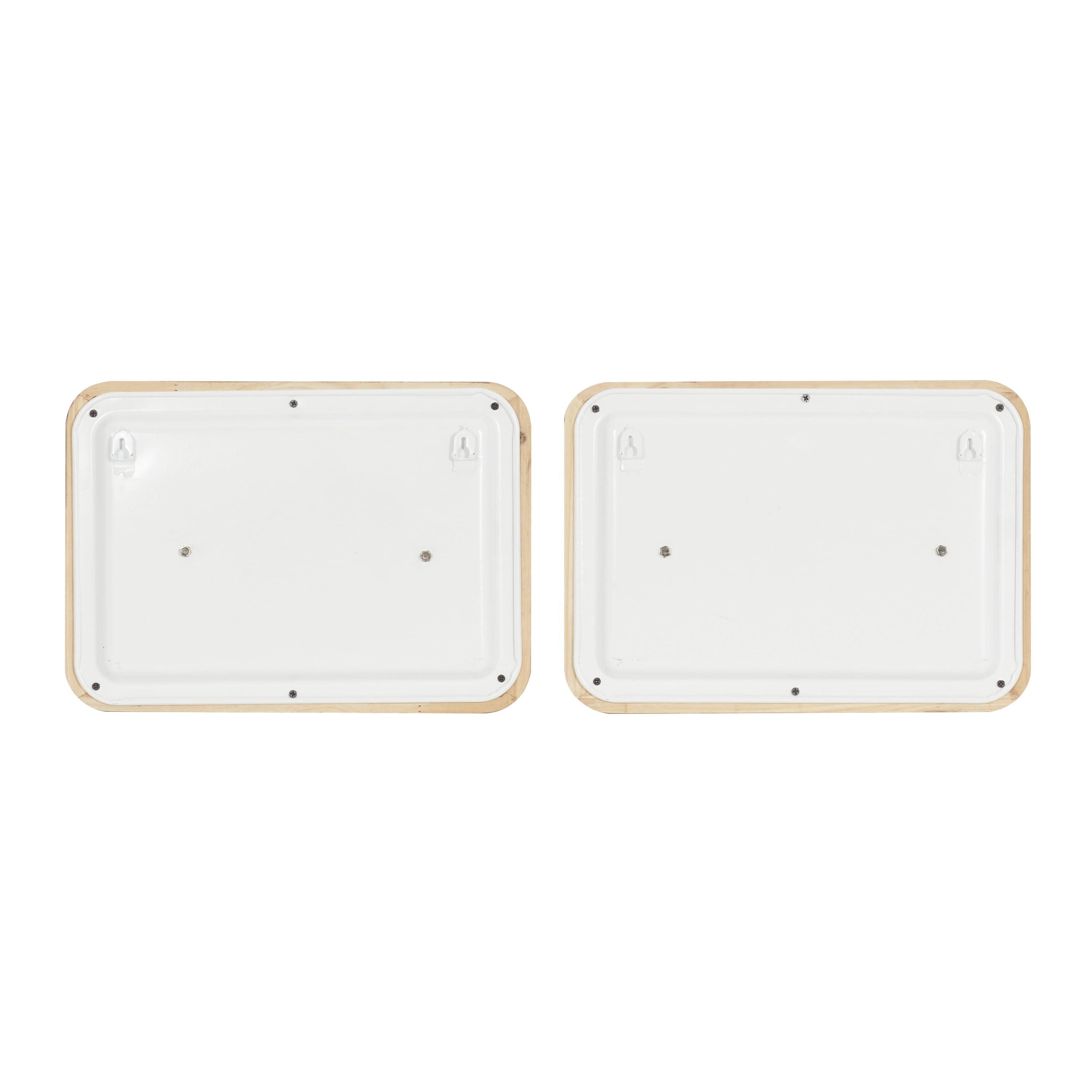 DecMode White Metal Farmhouse Wall Decor, Set of 2
