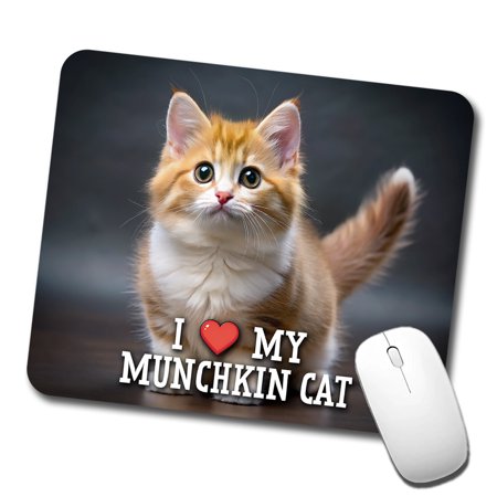 I Love My Munchkin Cat Heart Mouse Pad Low Profile Gaming Mat