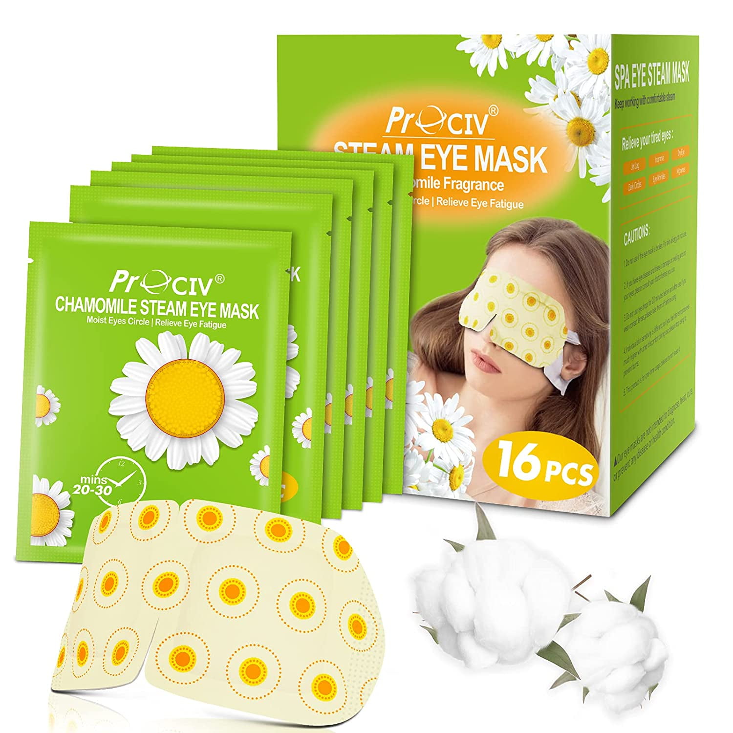ProCIV 16 Packs Eye Masks for Dark Circles and Puffiness Disposable
