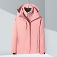 thumbnail image 2 of Women's Removable Hood Waterproof Windproof Thickened 3-In-1 Jacket Outdoor Sports Warm Jacket Casual Jacket Windbreaker Raincoat for Hiking Travel Outdoor, 2 of 8