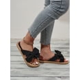 thumbnail image 3 of Women Bow Decor Slide Sandals, Polyester Vacation Sandals, 3 of 5