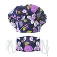 thumbnail image 1 of Toptie Womens Bouffant Sanitary Hat Skull Cap with Sweatband-Navy Bule Floral, 1 of 7